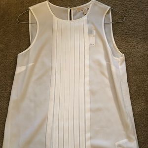 NWT MICHAEL Michael Kors Tuxedo White Blouse M